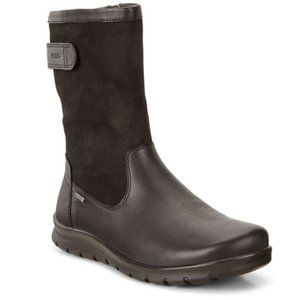 Ecco Babett Mid Calf Boot EU 39 Black Gore-Tex GTX Leather Nubuck